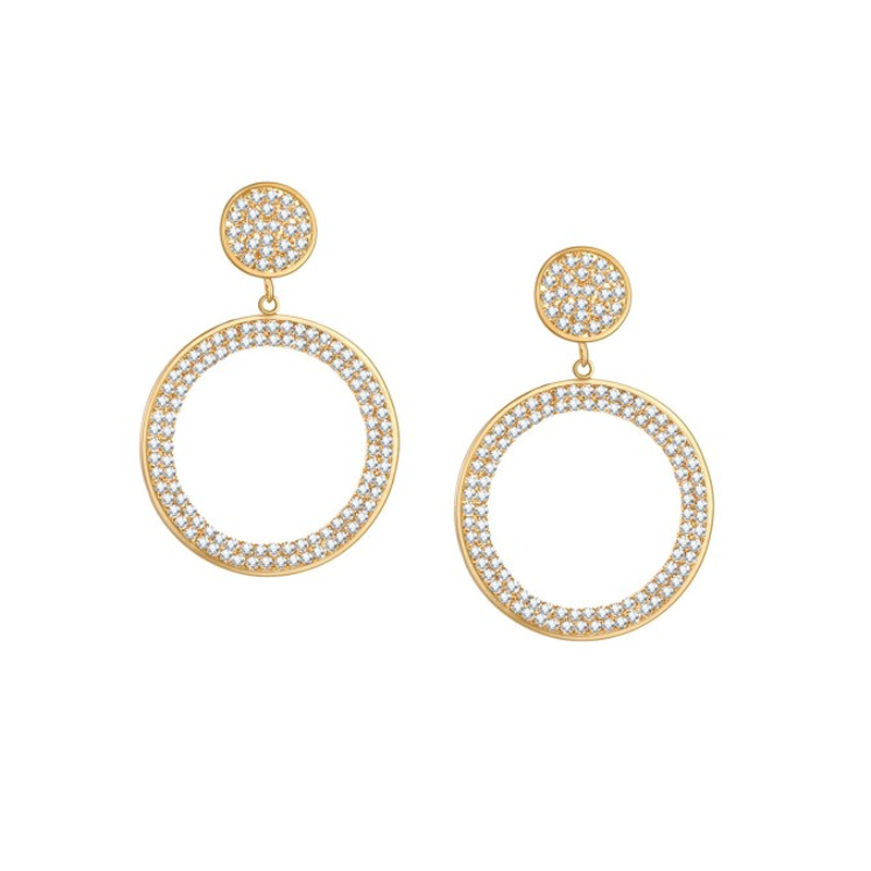 Gold-Toned Geometric Jhumkas Earrings