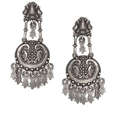 Silver-Plated Contemporary Drop Earrings